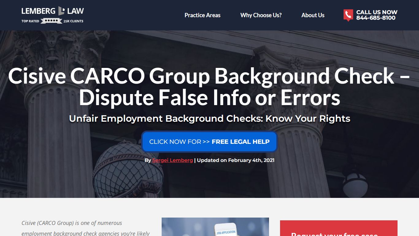 Cisive CARCO Group Background Check Error Cost You A Job? - Lemberg Law